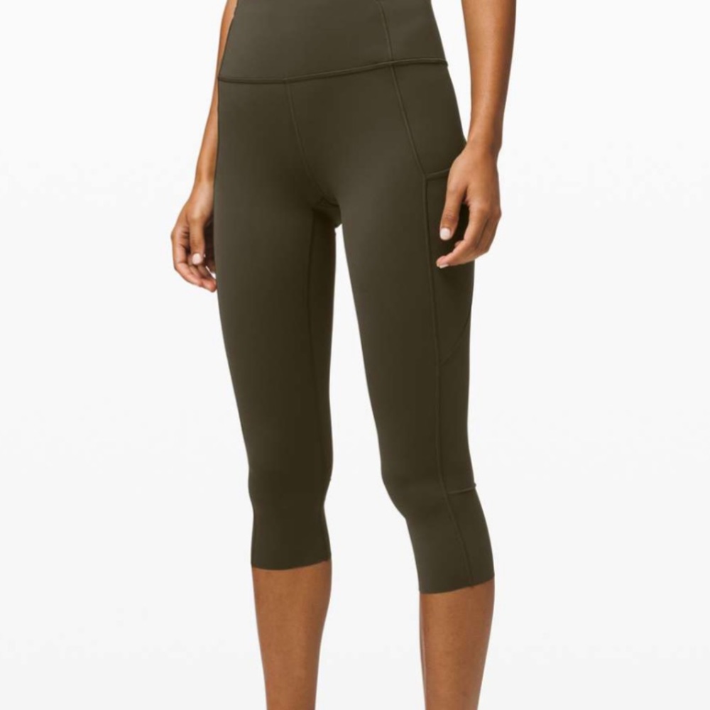 Lululemon Fast and Free Crop II 19" *Non-Reflective
Dark Olive